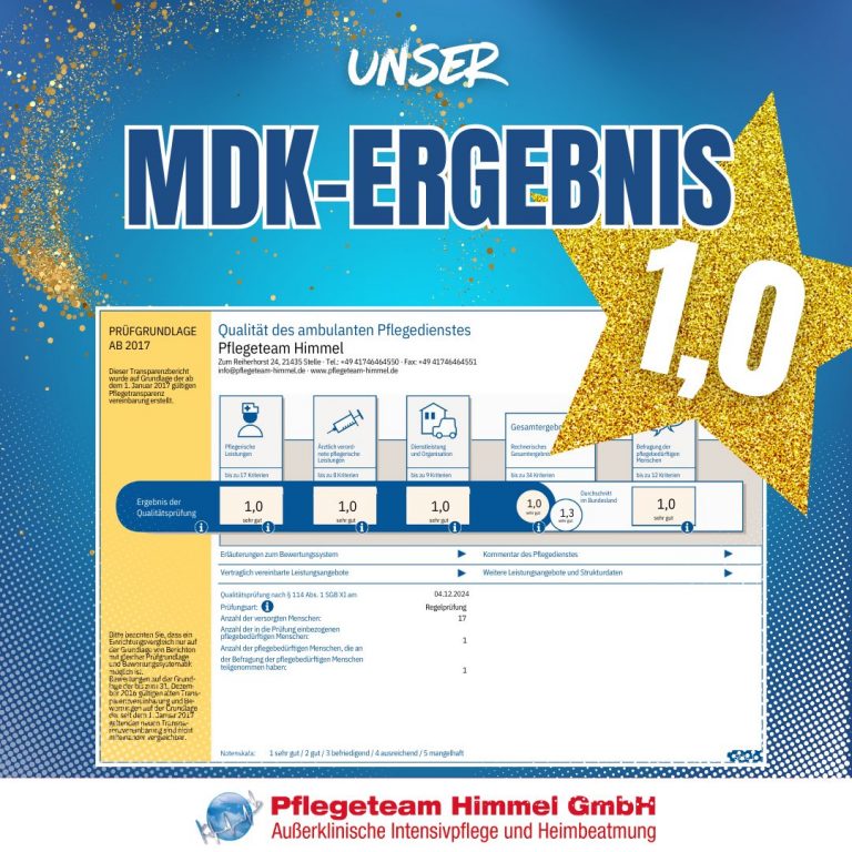 Unser MDK-Ergebnis: Bestnote 1,0 f&uuml;r Pflegeteam Himmel