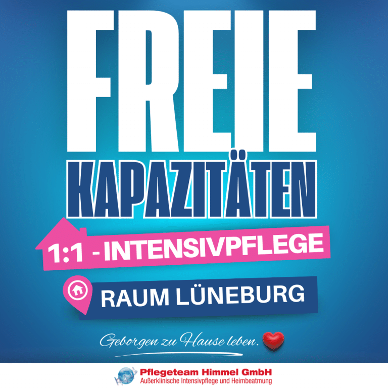 Freie Kapazitäten Intensivpflege Raum Lüneburg - Pflegeteam Himmel sofort verfügbar