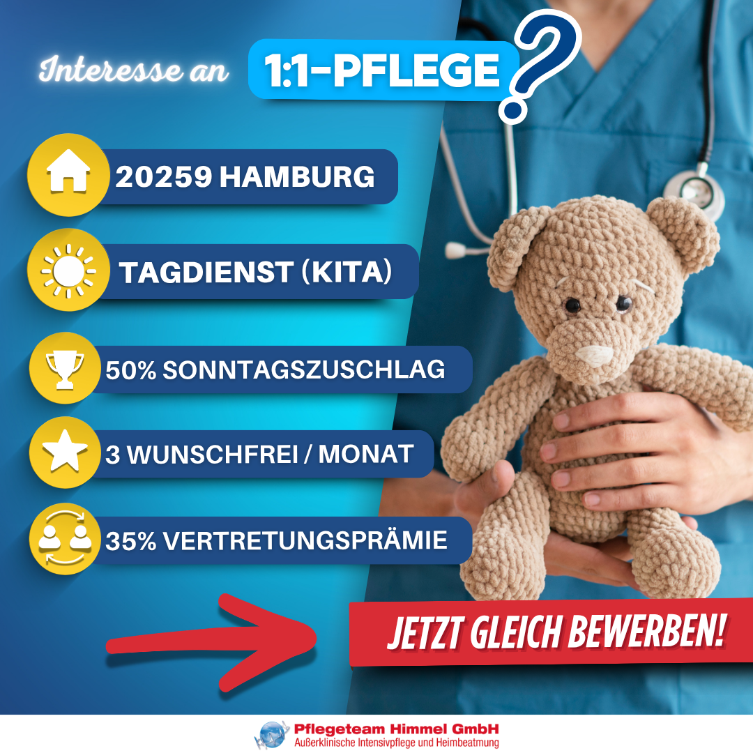 Pflegefachkraft Kita-Begleitung Hamburg Eimsb&uuml;ttel - Tagdienst beim Pflegeteam Himmel