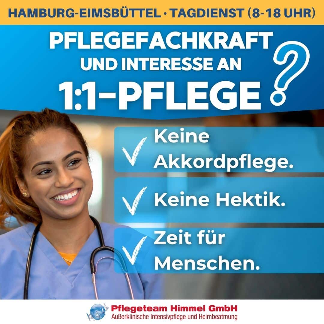 Pflegefachkraft Hamburg-Eimsb&uuml;ttel: ruhige 1:1-Tagespflege einer jungen Frau mit ME/CFS &ndash; Stellenanzeige Pflegeteam Himmel.
