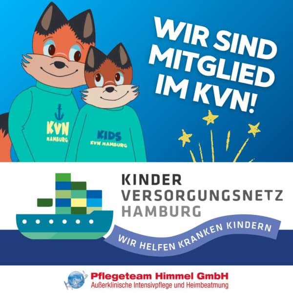 Logos von Pflegeteam Himmel und dem KinderVersorgungsNetz Hamburg e.V. &ndash; Pflegeteam Himmel ist Mitglied im Netzwerk f&uuml;r Familien mit intensivpflichtigen Kindern